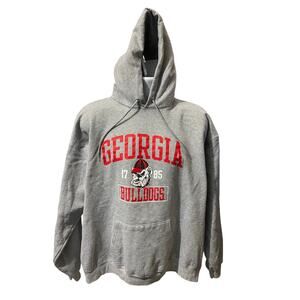 GEORGIA BULLDOGS Gray Hoodie XL Hanes NCAA Sweatshirt